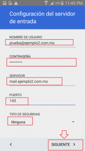 Configuración de correo en gmail