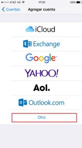 Instalación de correo en iPhone