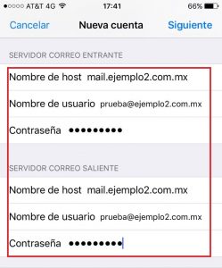 Instalación de correo en iPhone